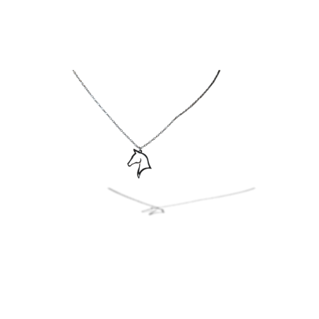 Silver stainless steel horse necklace
